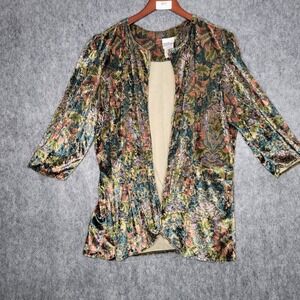 More Promises Women's Velvet Floral Jacket Blazer 20W Made in USA Read